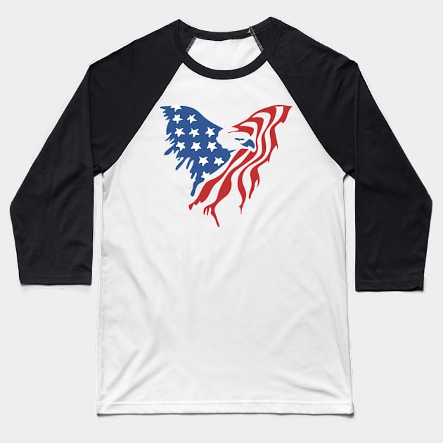 American Eagle Flag Baseball T-Shirt by arkitekta